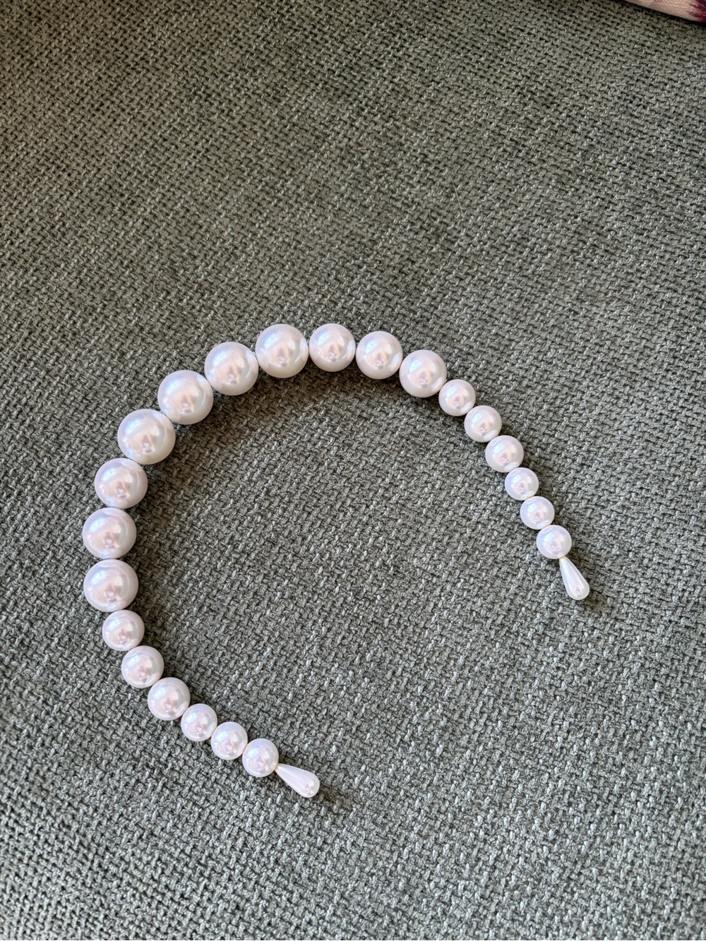 Anthropologie White Pearl Headband